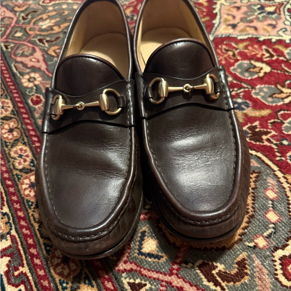 Gucci Men's Brown Leather Bit Loafers